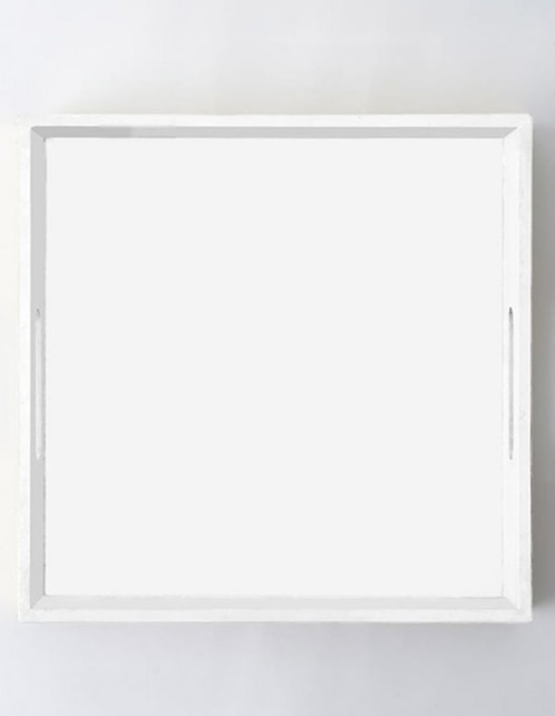 CHAROLA LACQUER 12X12IN BLANCO