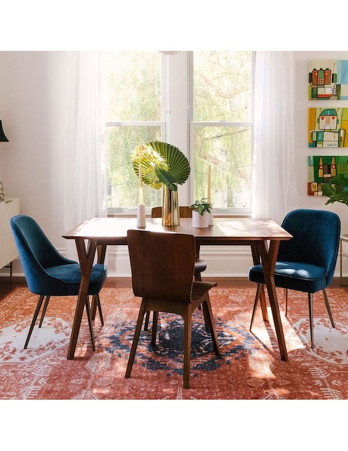 Silla Mid-Century de terciopelo 1