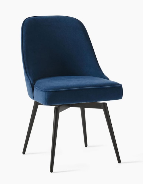 Silla oficina Mid-Century de terciopelo