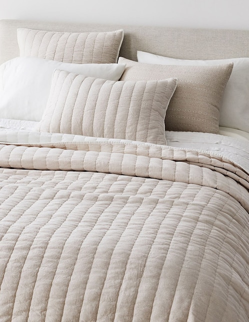QUILT EURO LINEN PICK MAT QS WHITE