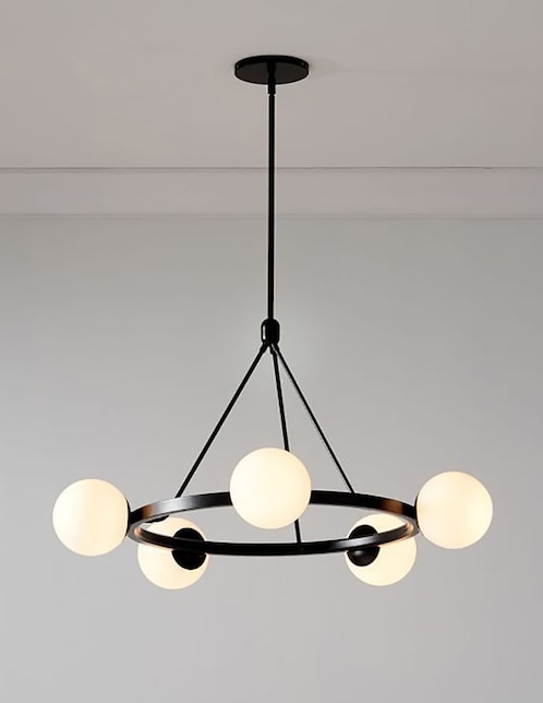 CHANDELIER HAYES 5 LUCES CIRCULAR NEGRO