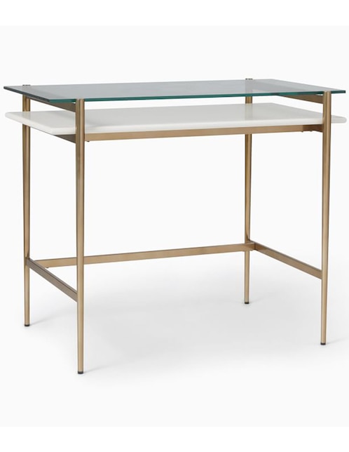 Escritorio We Art Display Collection West Elm de metal y vidrio
