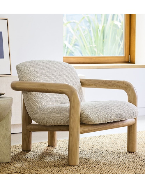 SILLÓN BENSON BLANCO/NATURAL