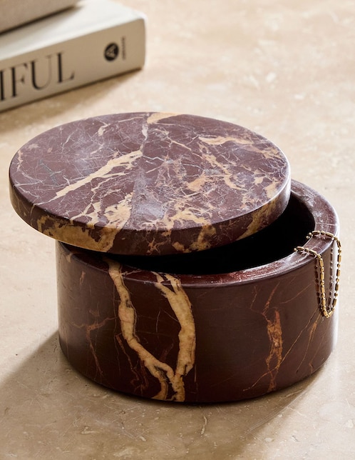 Caja decorativa West Elm Eda Exotic cilindro