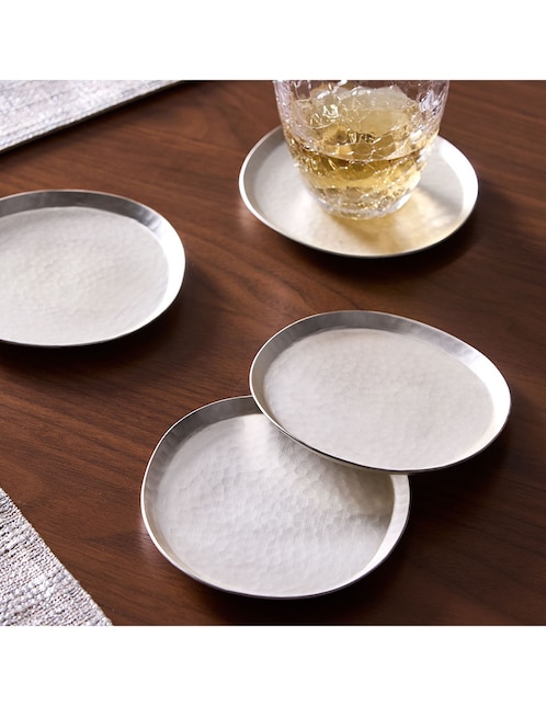 Set de portavasos Iris de acero inoxidable 4 piezas