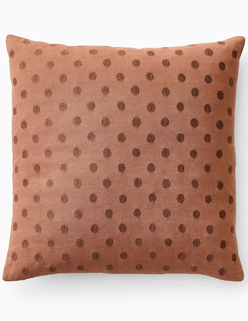 FUNDA COJÍN PW DOT 18X18 CAFÉ