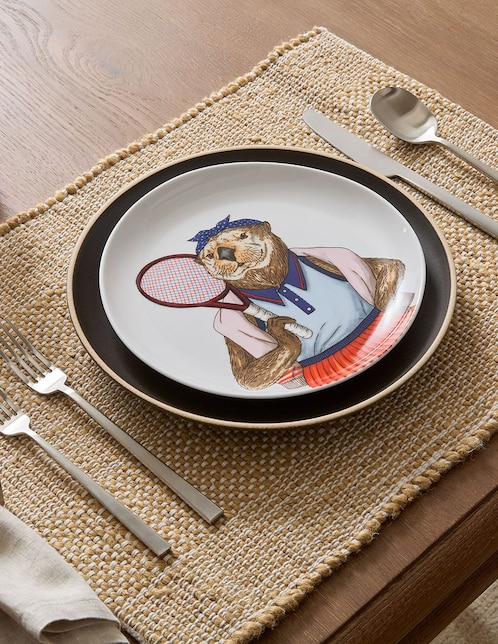 Plato ensalada West Elm Dapper Animal Works of Art Patriotic de porcelana