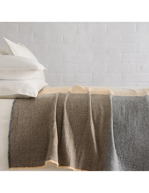 COBIJA COLOR BLOCK WARM HANDED QS GRIS