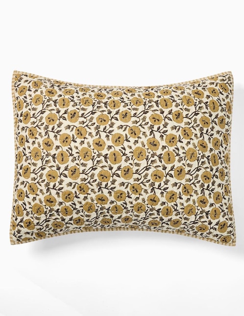 FUNDA P/ALMOHADA LANEY FLORAL KS MIEL