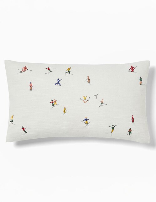 Funda cojín Embroidered Skiers
