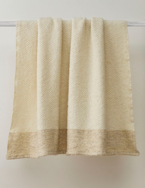 FRAZADA BASKETWEAVE50X60 BLAN, , BEIGE