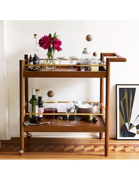 Carro de bar cocina Mid Century madera