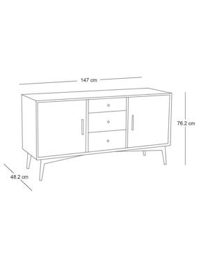 Buffet Mid-Century de madera