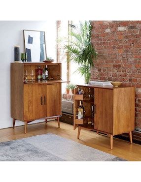 Bar Mid-Century de madera