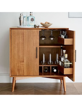 Bar Mid-Century de madera