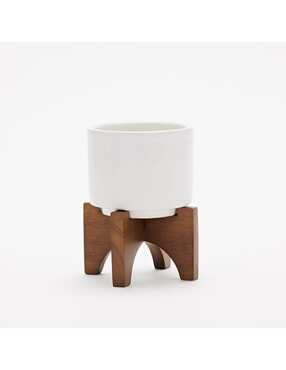 Maceta Turned Wood de cerámica