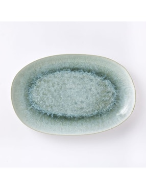 Plato ensalada Reactive Glaze Menta de cerámica