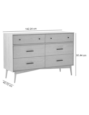 Cómoda Mid Century de madera