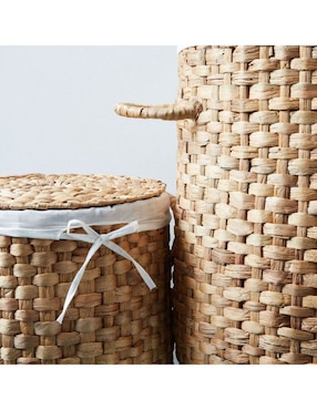 Canasto para ropa Round Weave de jacinto de agua