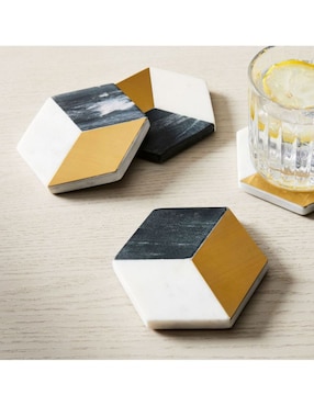 Set de portavasos Phineas de mármol 4 piezas