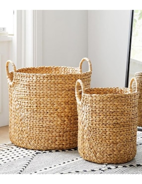 Canasto para ropa Curved de jacinto de agua