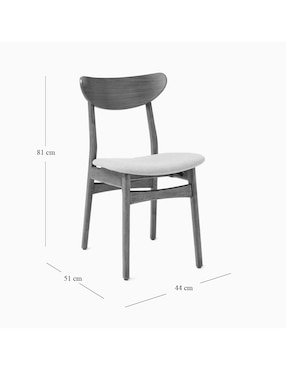Set silla 2 piezas Classic Café de madera y tela