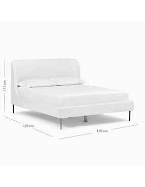Cama Lana Upholstered de madera queen size