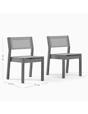 Silla 2 piezas Portside Outdoor de madera