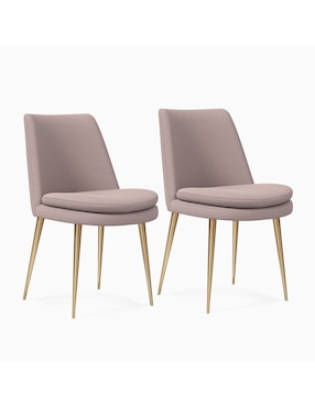 Set silla 2 piezas Finley Low-Back de metal y tela