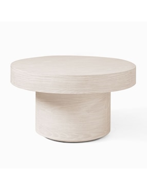 Mesa De Centro Volume Round Pedestal De Madera