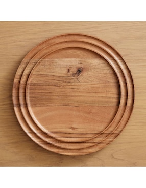 Plato base Grooved de madera