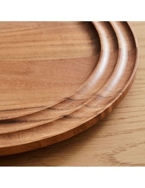 Plato base Grooved de madera