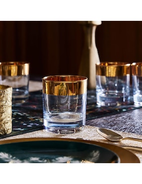 Set de vasos high ball Gold RIm de cristal