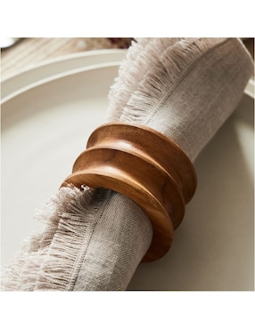 Set aro servilleta Grooved Wood