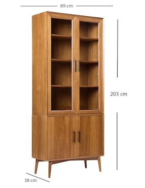 Gabinete Mid-Century Glass de madera