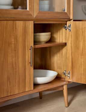 Gabinete Mid-Century Glass de madera