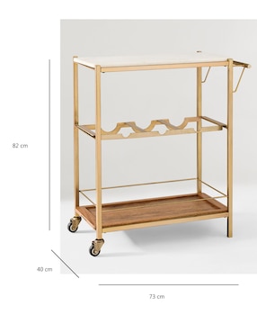 Carrito de bar Vannes Round de metal