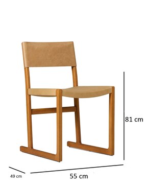 Silla Clyde de madera encino