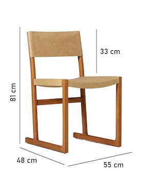 Silla Clyde de madera encino