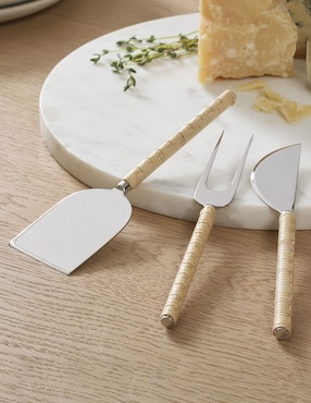 Set de cuchillos para quesos  rattan 3 piezas