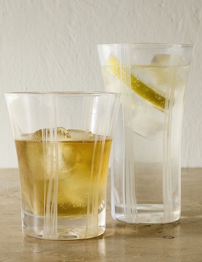 Vaso Doble Pack Caning de vidrio
