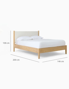 Cama Hargrove de madera queen size