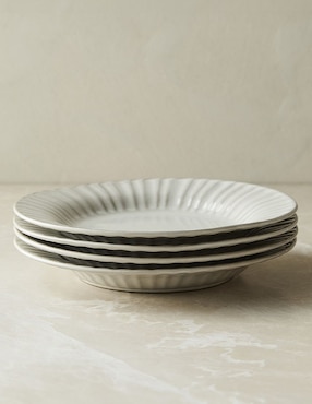 Set de plato para ensalada Hana de cerámica 4 piezas