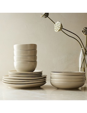 Set de plato para ensalada Organic de porcelana 4 piezas