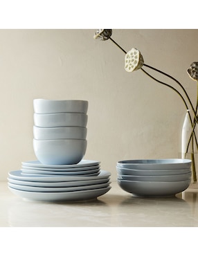 Set platos trinche Organic de porcelana 4 piezas