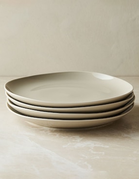 Set platos trinche Organic de porcelana 4 piezas