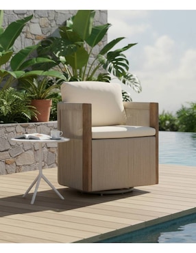 Sillón Giratorio Porto de madera caoba
