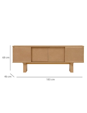Consola Buxton de madera álamo