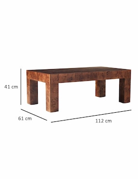 Mesa de centro armable Parsons de madera