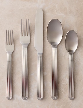 Set cubiertos Grooved de acero inoxidable 5 piezas